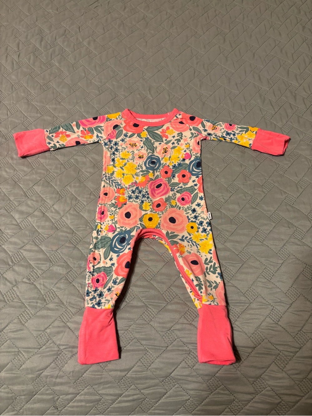 Little Sleepies Secret Garden crescent zip Footed One-Piece